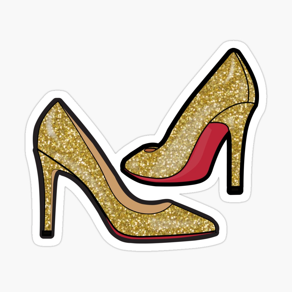 gold glitter red bottoms