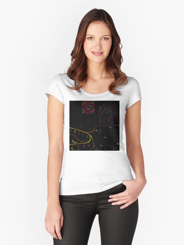 Thumbnail 1 of 3, Fitted Scoop T-Shirt, Subtracting Night from Rainbows, full collection designed and sold by StephOBrien.