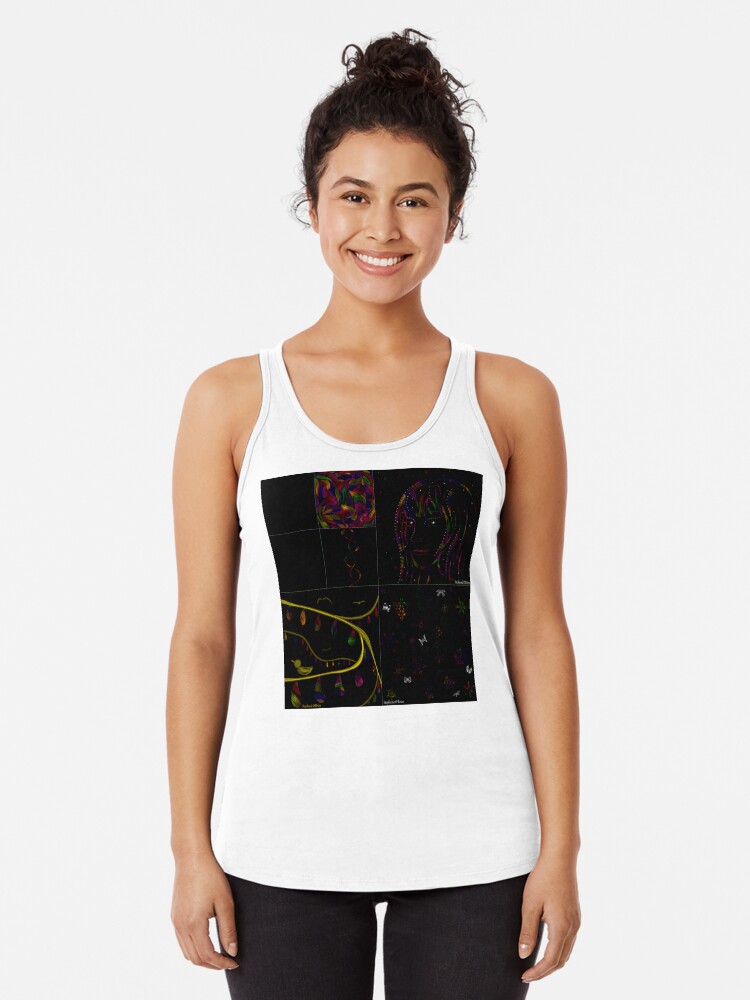 Thumbnail 1 of 3, Racerback Tank Top, Subtracting Night from Rainbows, full collection designed and sold by StephOBrien.