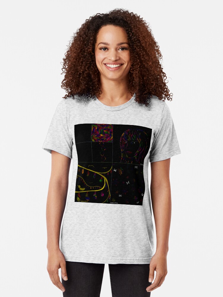 Thumbnail 2 of 7, Tri-blend T-Shirt, Subtracting Night from Rainbows, full collection designed and sold by StephOBrien.