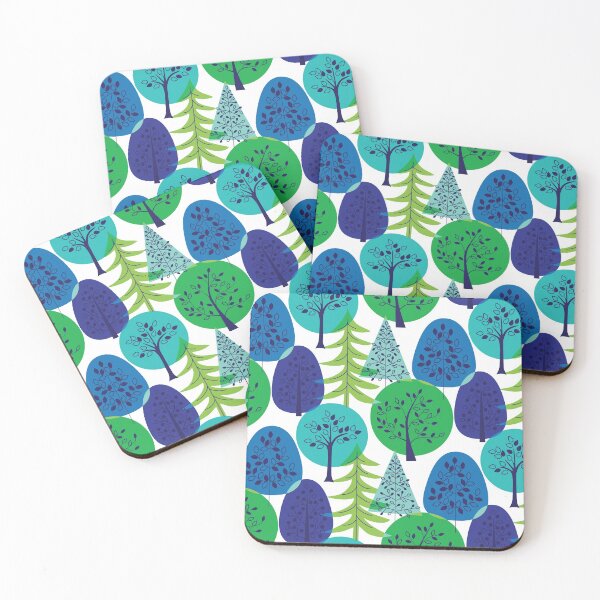 Item preview, Blue Green Abstract Trees designed and sold by AnastasiaDesign.
