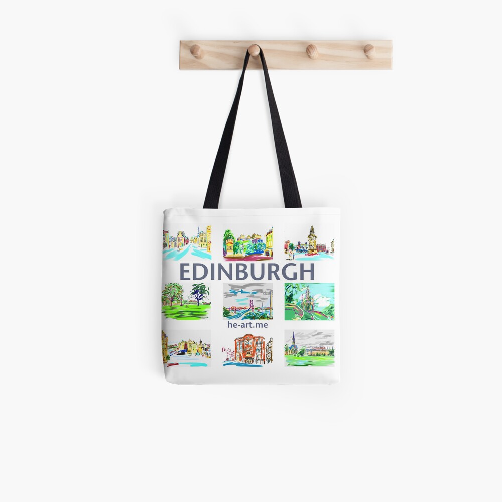 Edinburgh in a panel of 9 at full colour Tote Bag