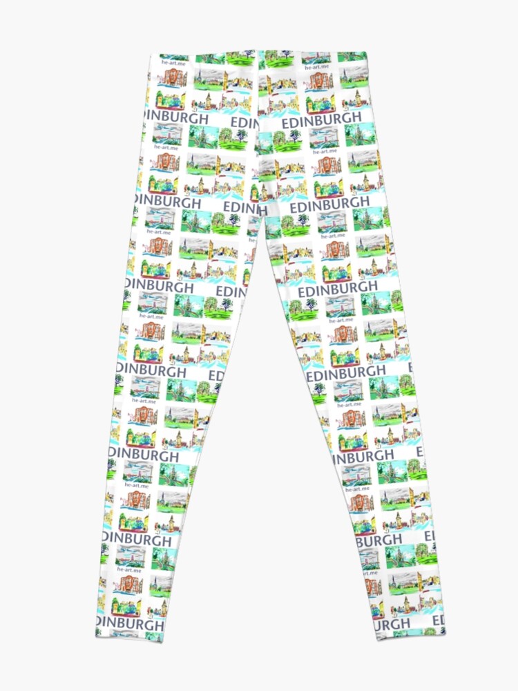 Alternate view of Edinburgh in a panel of 9 at full colour Leggings
