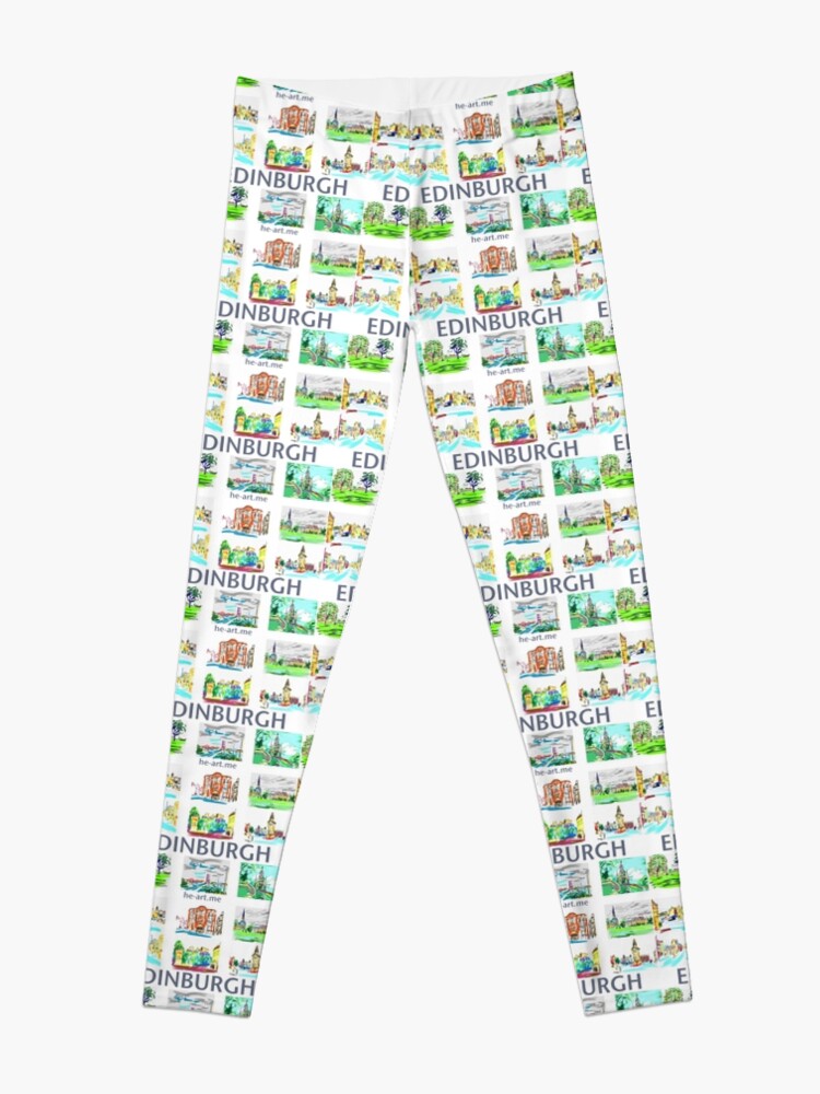 Alternate view of Edinburgh in a panel of 9 at full colour Leggings