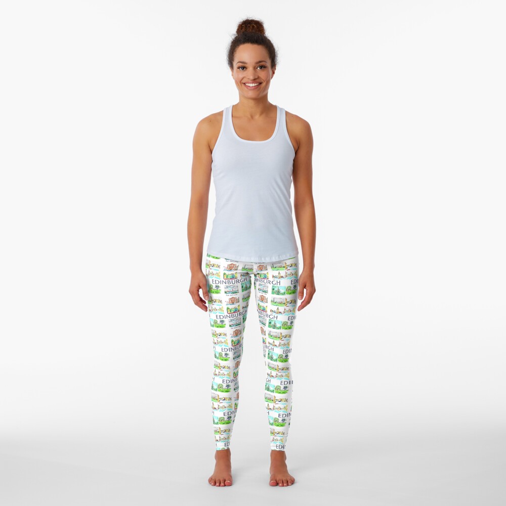 Edinburgh in a panel of 9 at full colour Leggings
