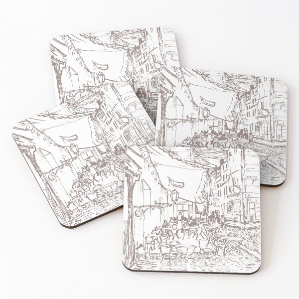 Item preview, Cafe Terrace at Night Sketch designed and sold by ThePissICallArt.