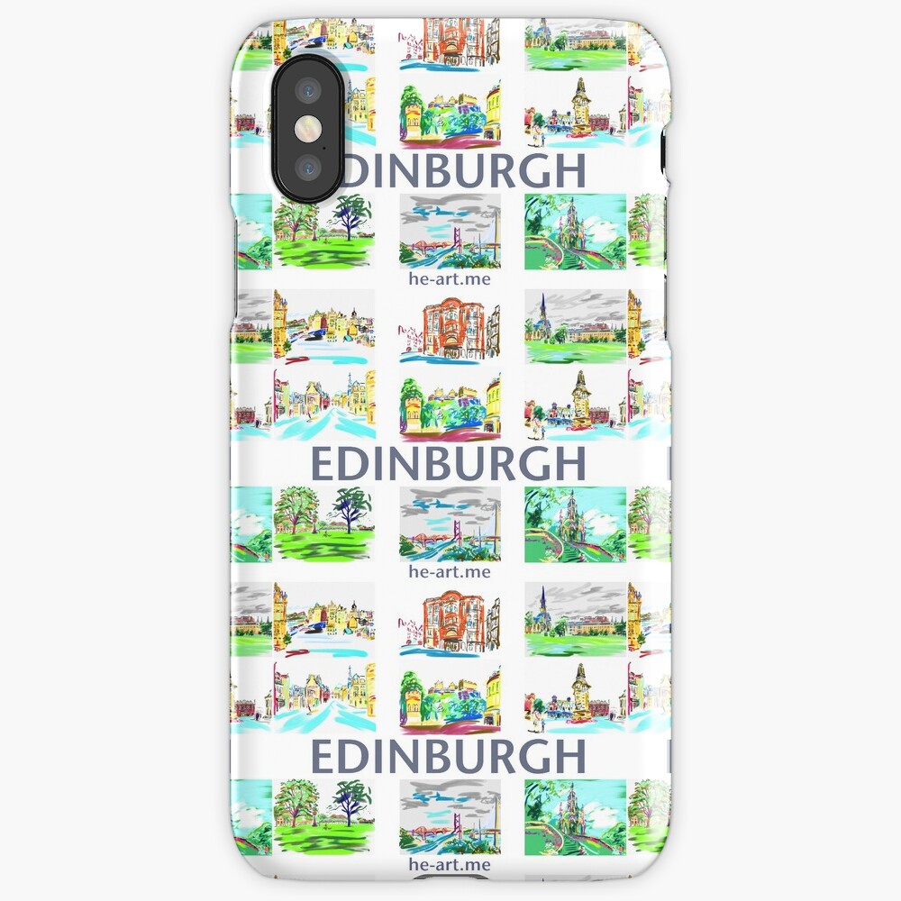 Edinburgh in a panel of 9 at full colour iPhone Case & Cover