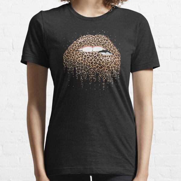 Leopard Dripping Lips Cheetah Lips Kiss Animal print Women's graphic  Fashion Casual Cotton Round Neck Female Shirt Short Sleeve - AliExpress