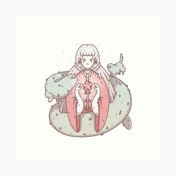 Witch and her buddies Art Print
