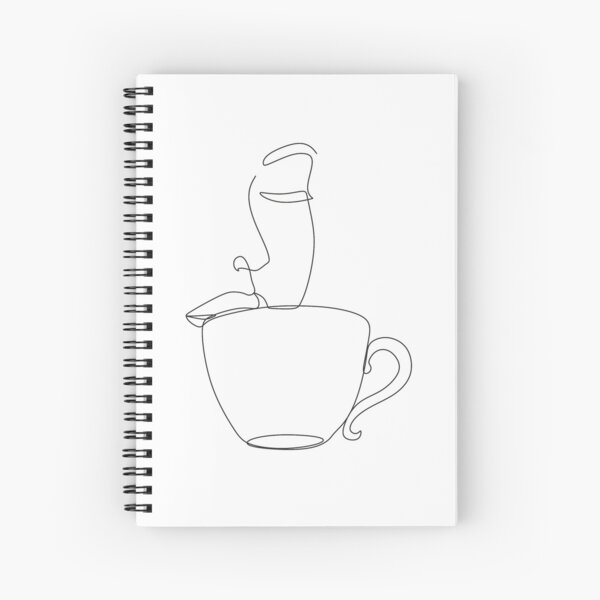 One line drawing coffee cup. Modern minimal art, aesthetic contour