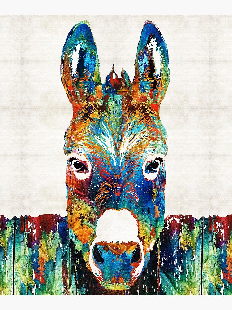 Colorful Donkey Art - Mr. Personality - By Sharon Cummings by SharonCummings