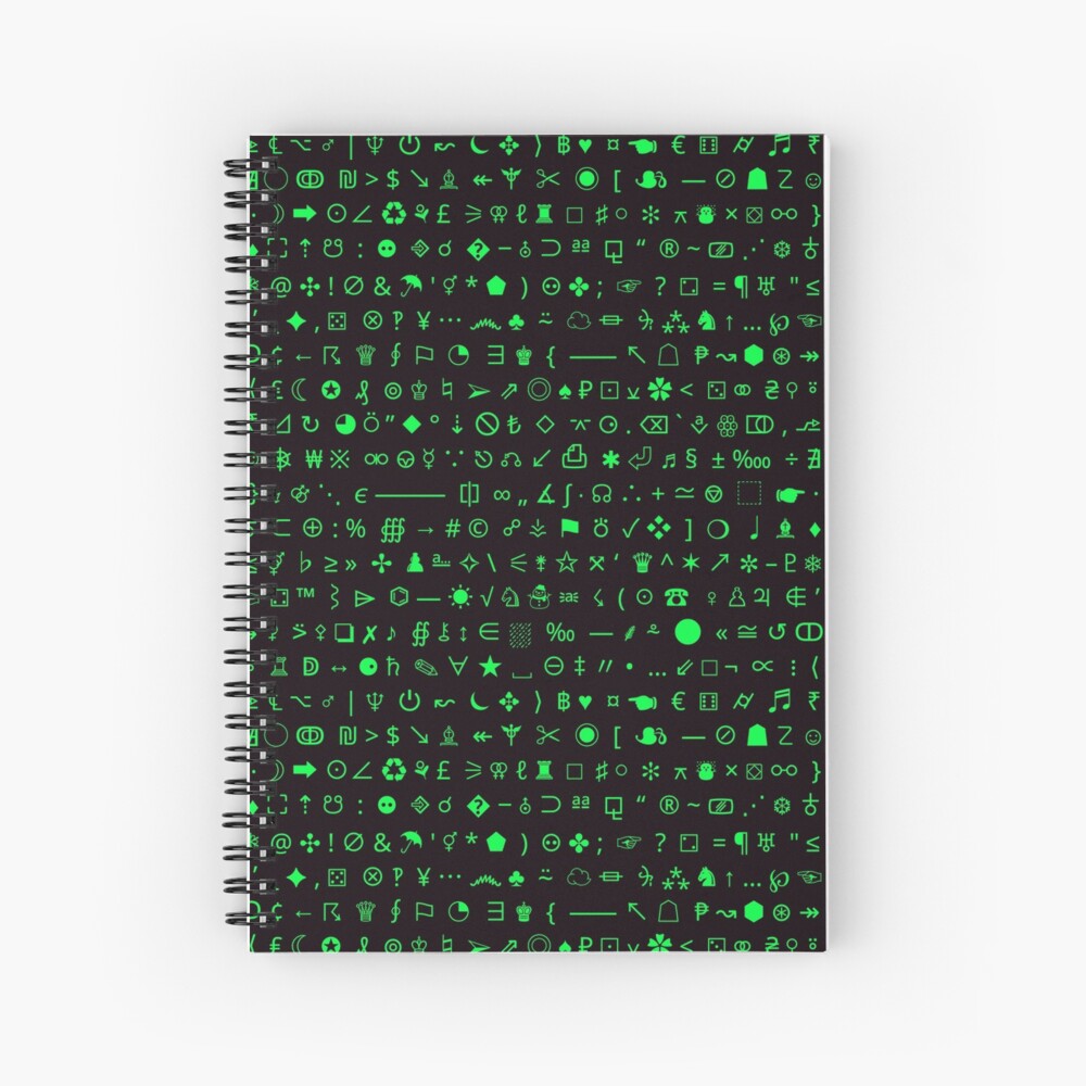 "Esoteric symbols range Unicode special characters green/terminal