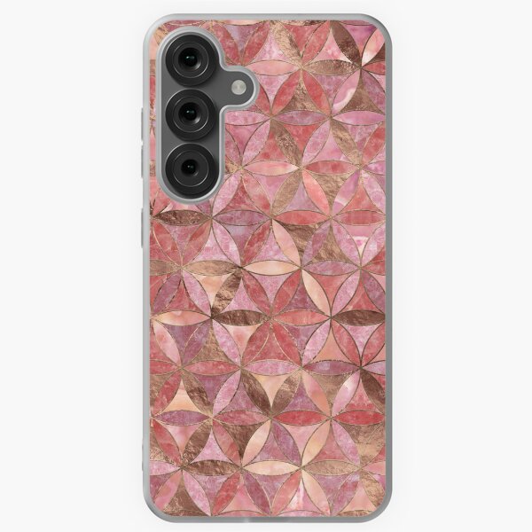 Item preview, Flower of life pattern - Rose Quartz and gold designed and sold by Nartissima.