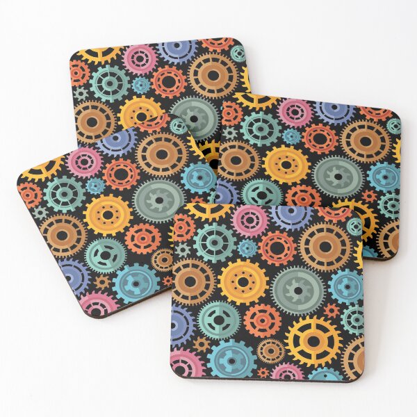 Item preview, Colorful Gears Pattern designed and sold by AnastasiaDesign.