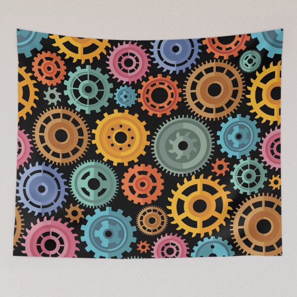 Item preview, Colorful Gears Pattern designed and sold by AnastasiaDesign.