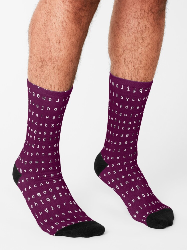 Alternate view of IPA socks - plum and white Socks