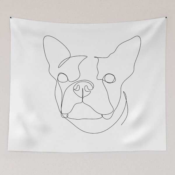 Item preview, continuous line drawing of cute dog designed and sold by OneLinePrint.