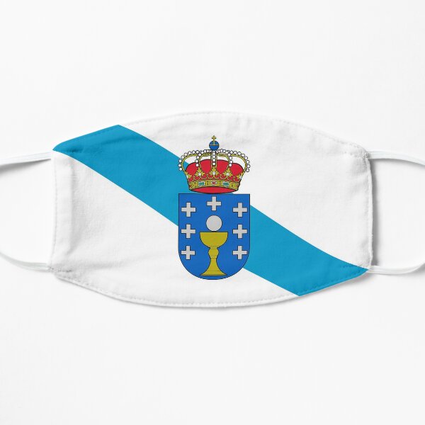 Regalos, pegatinas y otros productos de la bandera de Galicia Mascarilla plana