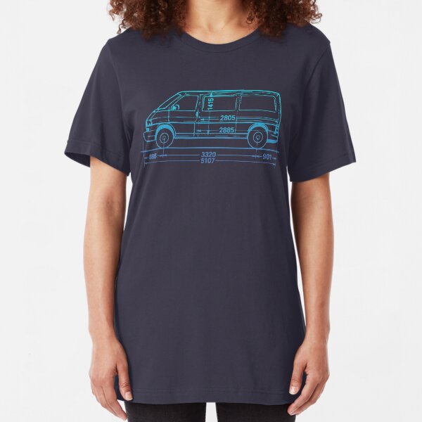 T4 Bus blue fade Slim Fit T-Shirt