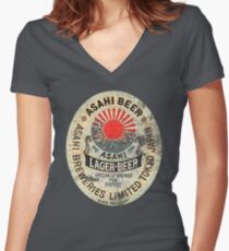 japanese beer Women's Fitted V-Neck T-Shirt