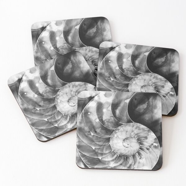 Item preview, Black And White Nautilus Shell By Sharon Cummings designed and sold by Sharon Cummings Art.