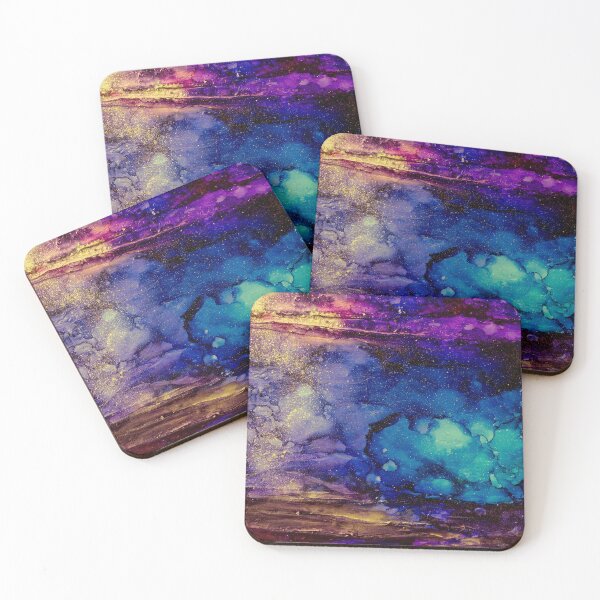 Item preview, Purple and Blue Galaxy with Gold Starfall SAMADHI designed and sold by hollyanderson.
