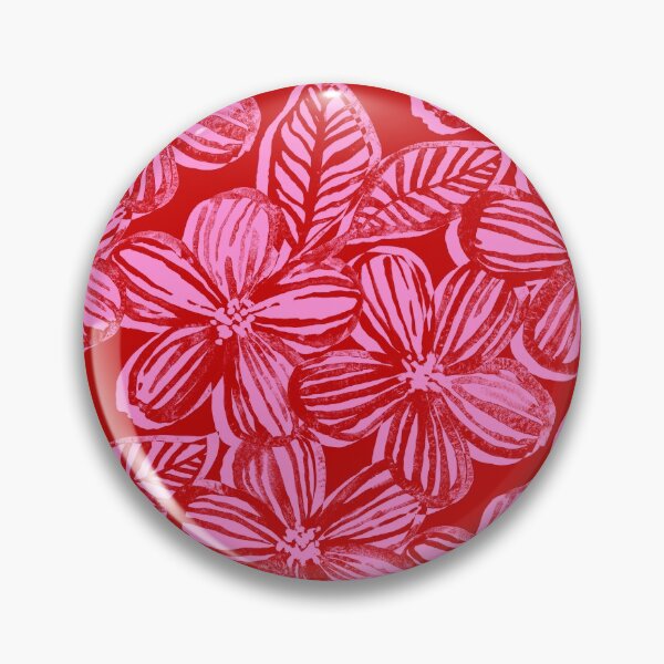Item preview, Bold Textured Cherry Red and Pink Linework Floral designed and sold by micklyn.