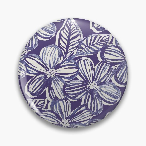 Item preview, Bold Textured Monochrome Indigo Linework Floral designed and sold by micklyn.