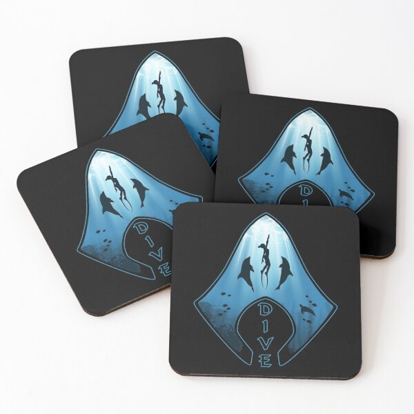 Item preview, Free divers and dolphins designed and sold by NicGrayGraphic.