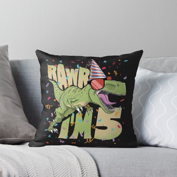 Item preview, Kids 5th Birthday, 5 Year Old Print. T-Rex, Dinosaur Rawr I'm 5 Graphic designed and sold by PackAPunch.