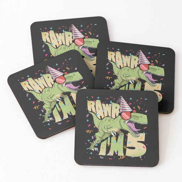 Item preview, Kids 5th Birthday, 5 Year Old Print. T-Rex, Dinosaur Rawr I'm 5 Graphic designed and sold by PackAPunch.
