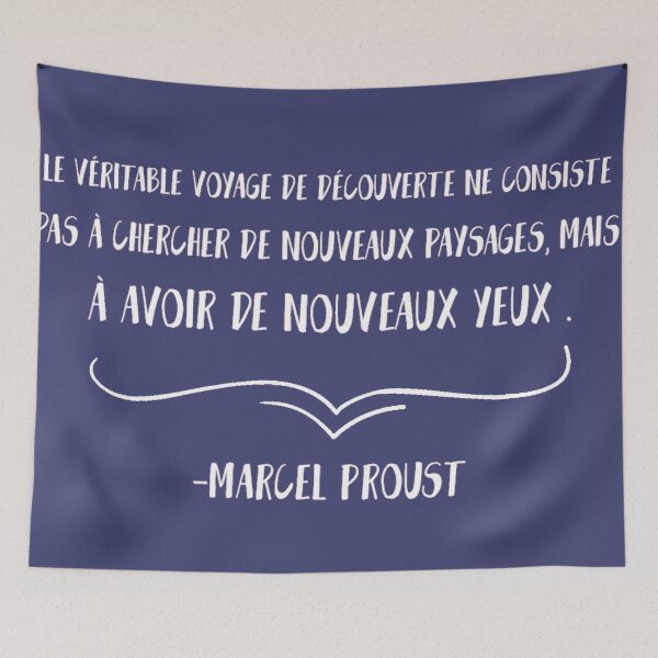 Item preview, Marcel Proust quote "The real journey of discovery does not consist in looking for new landscapes designed and sold by Joie-et-Poesie.