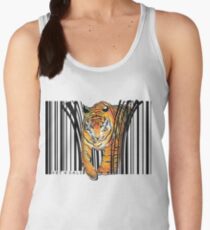 ENDANGERED TIGER BARCODE illustration print Women's Tank Top