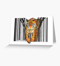 GEFAHRENER TIGER BARCODE Illustration drucken Grußkarte