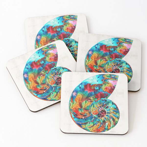 Item preview, Colorful Nautilus Shell by Sharon Cummings designed and sold by Sharon Cummings Art.