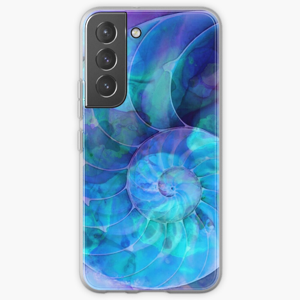 Blue Nautilus Shell By Sharon Cummings Samsung Galaxy Phone Case