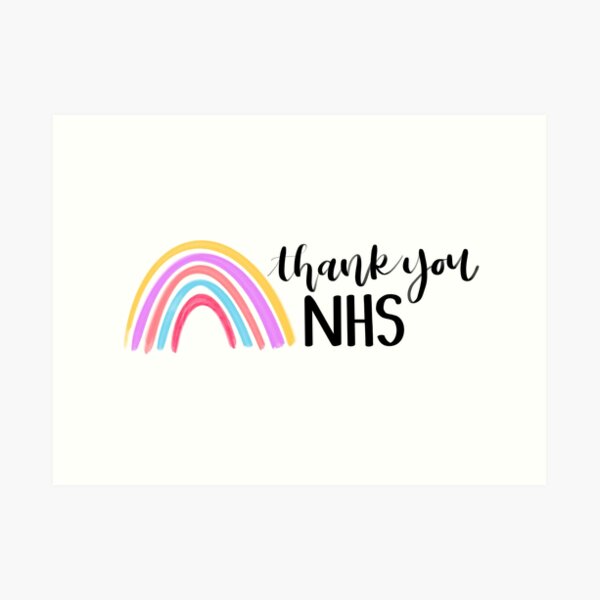 Thank You NHS Rainbow poster print 10% Donated to NHS charites A2 A3 A4 