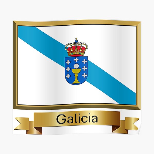 Regalos, pegatinas y productos de la bandera de Galicia - Nombrados Póster