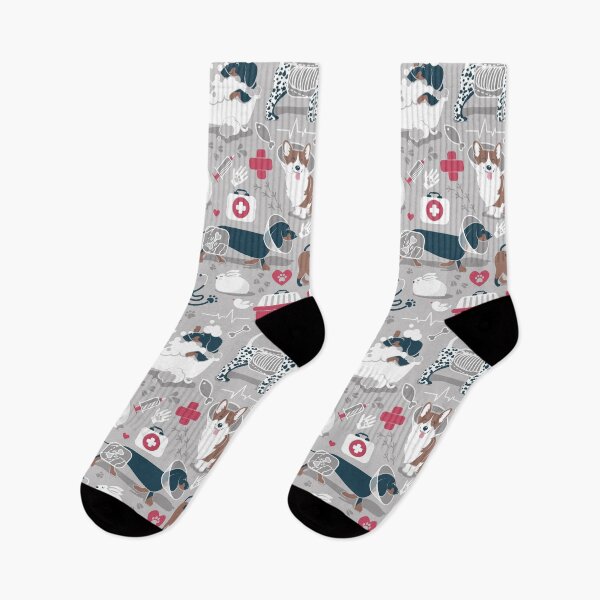 Item preview, Veterinary medicine, happy and healthy friends // grey background red details navy blue white and brown cats dogs and other animals designed and sold by SelmaCardoso.