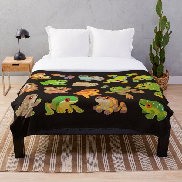 Tree frog - dark Throw Blanket