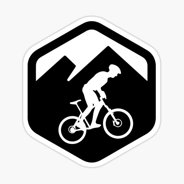 Ciclista de montaña btt logo Pegatina