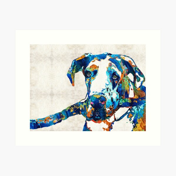 Great Dane Art - Stick With Me - By Sharon Cummings Art Print