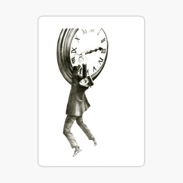 I want to stop time - hommage to Harold Lloyd. Sticker