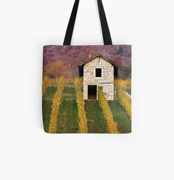 Autumn light in the vineyard All Over Print Tote Bag