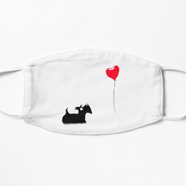 Scottie Dog 'Heart Balloon' ©ArchyScottie Flat Mask