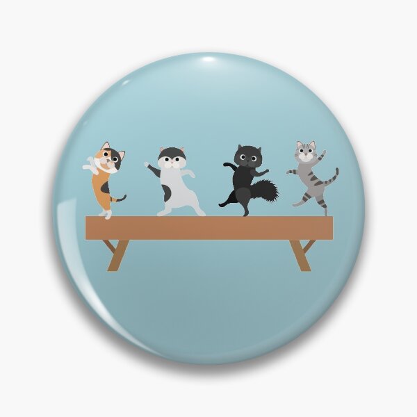Item preview, Four Gymnastics Cats on Beam designed and sold by aprincessinsp.