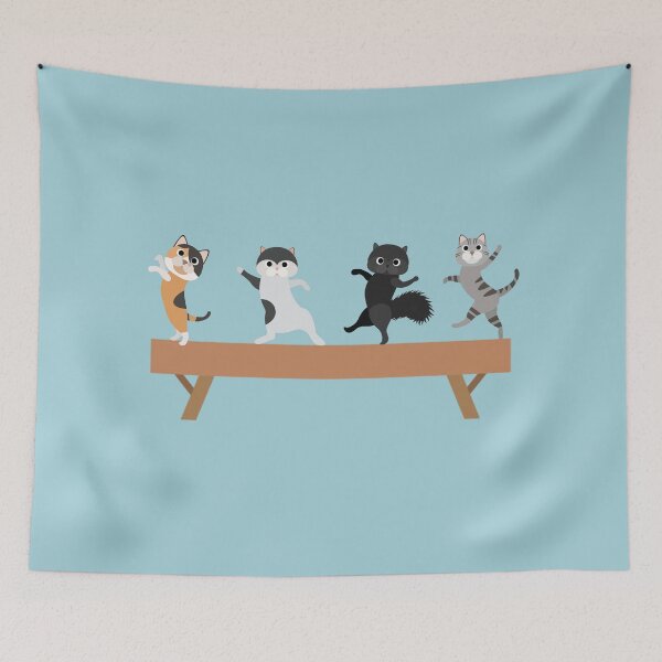Item preview, Four Gymnastics Cats on Beam designed and sold by aprincessinsp.