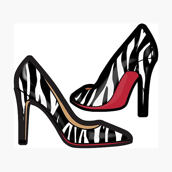 zebra heels with red bottoms