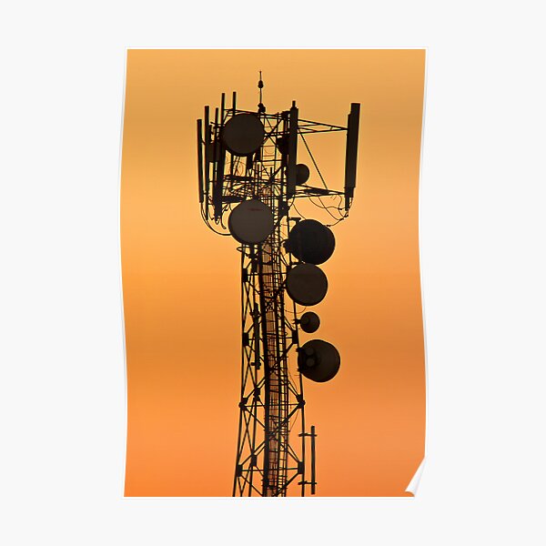 Mobile Tower Silhouette Poster