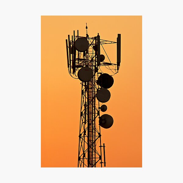 Mobile Tower Silhouette Photographic Print
